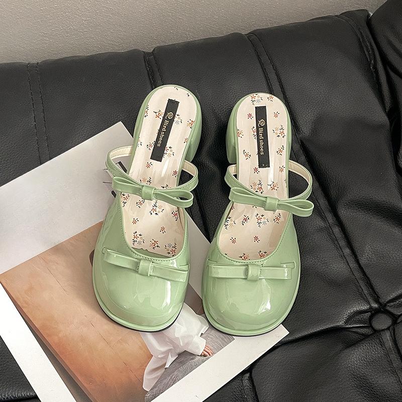 New Style of Stylish and Fashionable High-heeled Sandals with Thick Heels Women's Shoes and Flip-flops