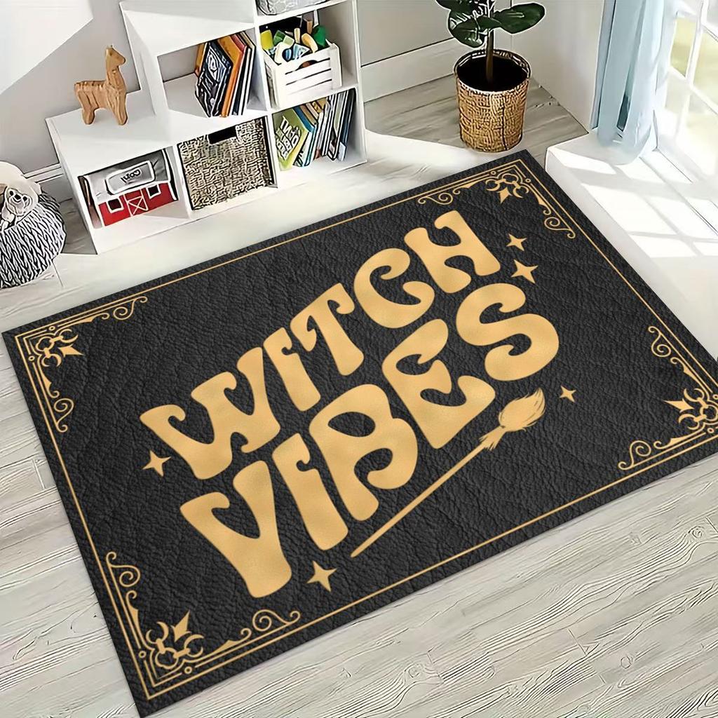 3D Retro Witch Ouija Gothic Spirit Board Rug for Bedroom Living Room Sofa Home Doormat Decor, Large Kids Play Non-slip Floor Mat