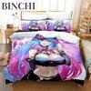 3D Anime Sexy Girls Silvervale Vtuber Bedding Collection Single Twin Full Queen King Size Bed Collection Adult Boys Bedroom Duvet Cover Collections