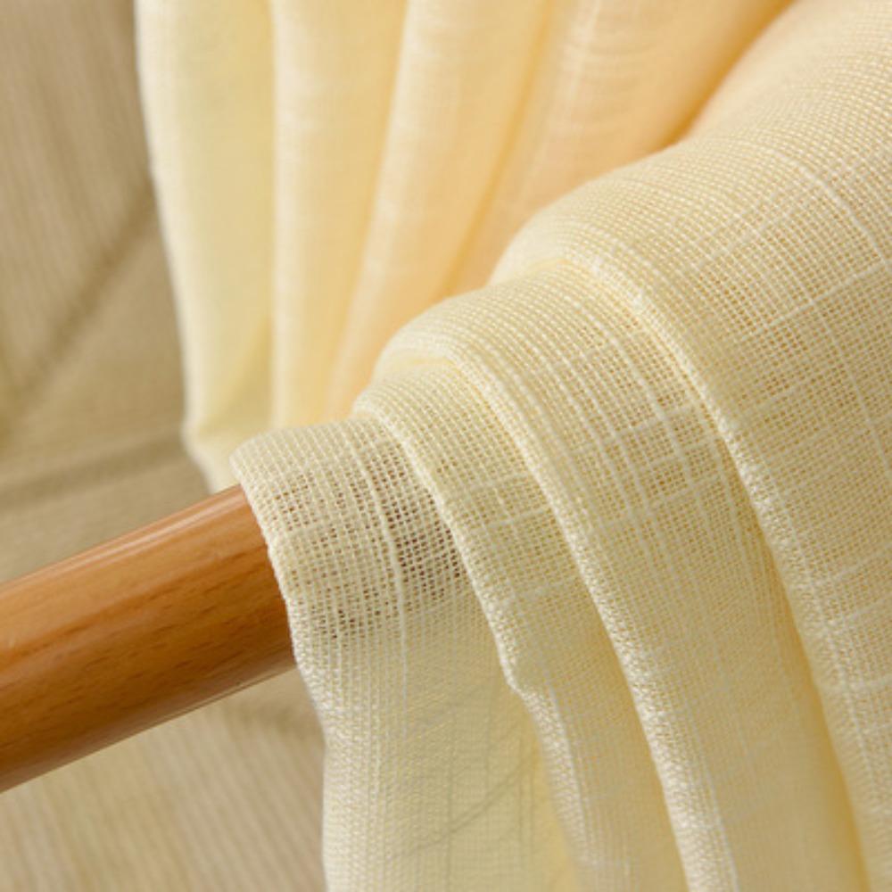 Big Belly Hemp Thickened Screen Curtain Window Screen Living Room Bedroom Study Balcony Simple Plain Color Finished Product Processing