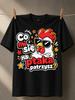 Co Mi Sie Na Ptaka Patrzysz Cartoon Rooster Stars Bold Bubble Letters Playful Polish Humor Unisex Unisex All TShirt