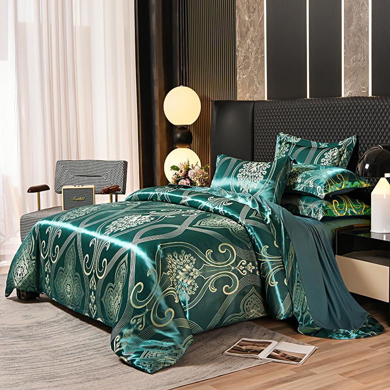 

European-style satin jacquard four-piece three-piece set
