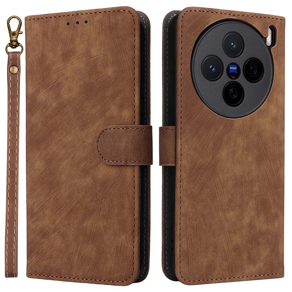 For Vivo X200s 5G Case Wallet RFID Blocking PU Leather Cover Stand with Strap