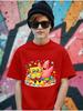 Lovable SpongeBob Short Sleeve T Shirt For Kids Summer Cute Cartoon Crewneck 3-14