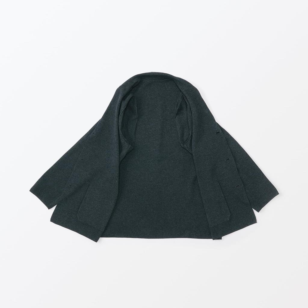 MUJI Pralny dzianinowy kardigan z prążkami Milan, Ciemny, Rozmiar AA0R0A4A, Męski, Szary, L,