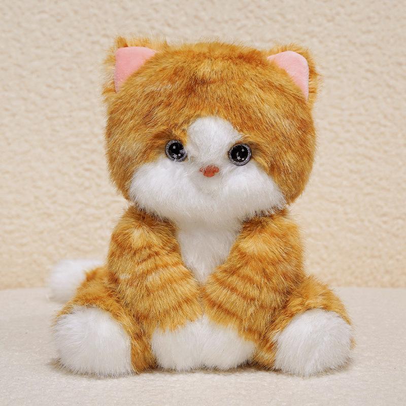24Cm Cartoon Cute Cat Plush Doll Realistic Siamese Cat Ragdoll Orange Black White Cat Plush Toy Home Decor Accompany Gift