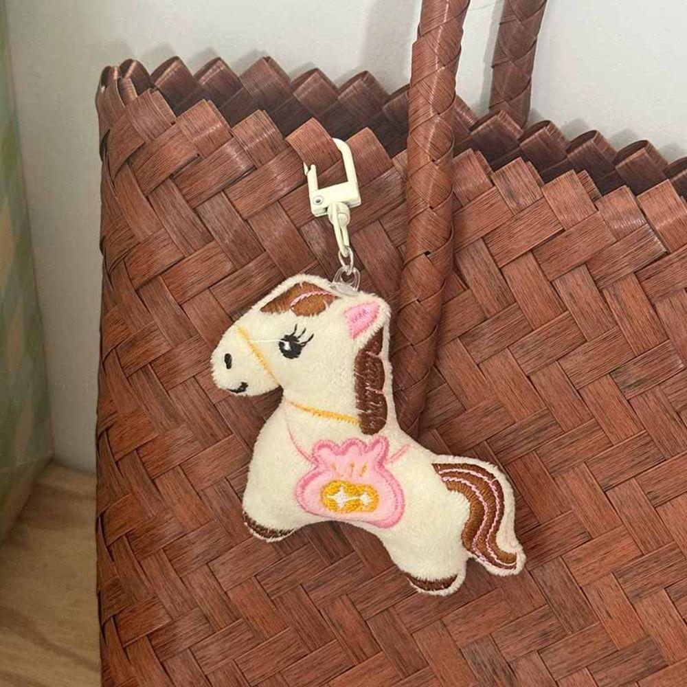 Cute Design Horse Plush Keychain Stuffed Animal Pony Plush Pendant Keychain Accessory