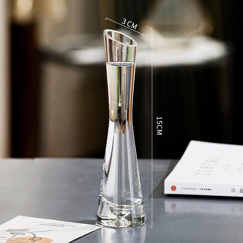 Eco Micro Landscape Hydroponic Glass Vase for Single Stem - Transparent, Creative, Simple Flower Arrangement Decor