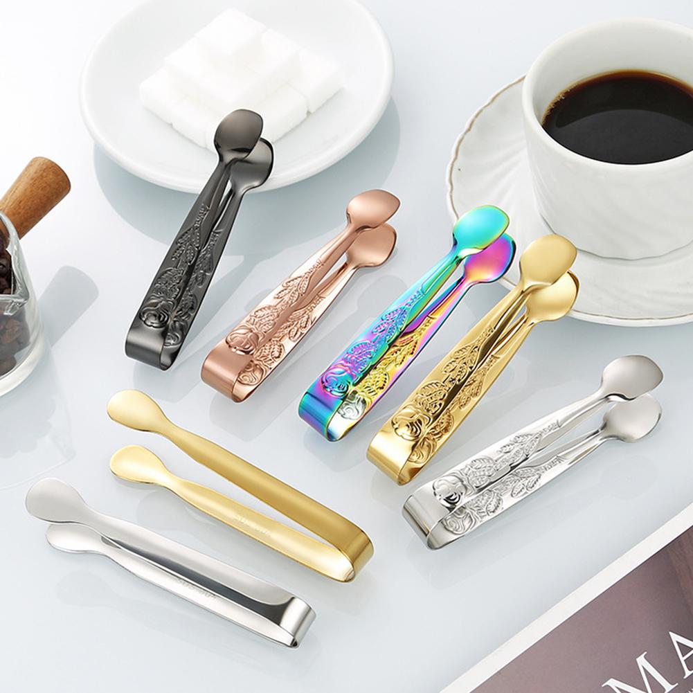 5Pcs Mini Sugar Tongs Stainless Steel 4.3Inch Ice Cube Clips Foods BBQ Clips for Tea Party Coffee Bar
