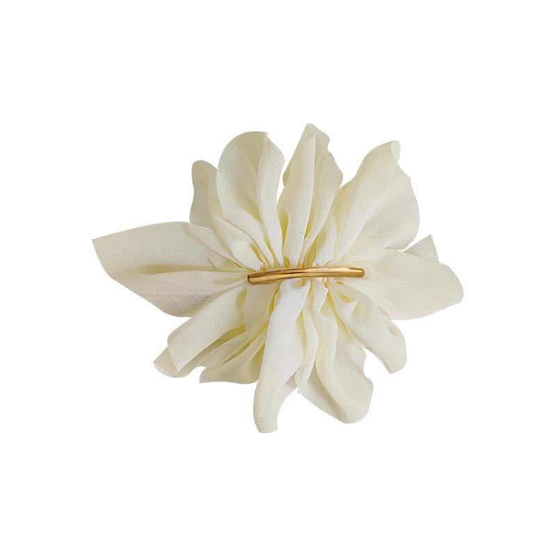 Elegant Summer Chiffon Flower Hairpin for Women - High-End Ponytail and Headdress Clip