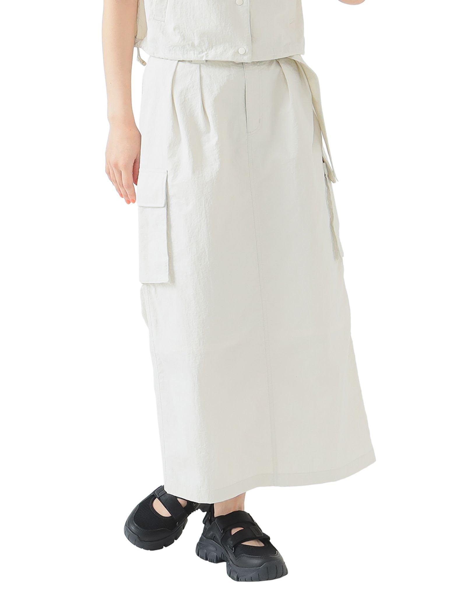 

B:MING LIFE STORE by BEAMS Women s Water-Repellent Cargo Skirt (S-M) IVORY S