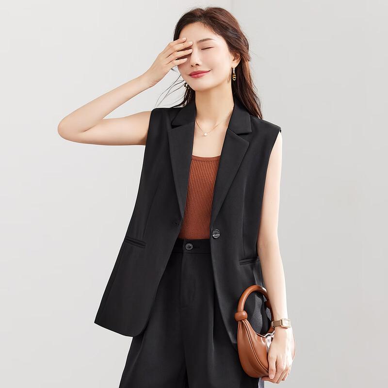 TERRE BLEUE Women's Elegant Sleeveless Blazer Vest