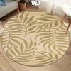 Tropisches Palmenblatt Runder Teppich Boho Stil Teppich für Wohnzimmer Schlafzimmer Ästhetische Heimdekoration Großer Teppich