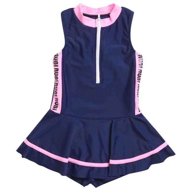 Korean Style Girls' Quick-Drying One-Piece Swimsuit for Sports and Hot Springs