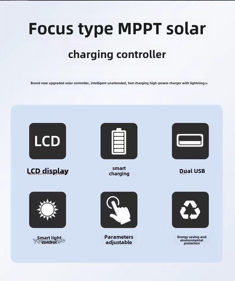 Universeller intelligenter MPPT Solarladeregler 12V/24V/36V/48V