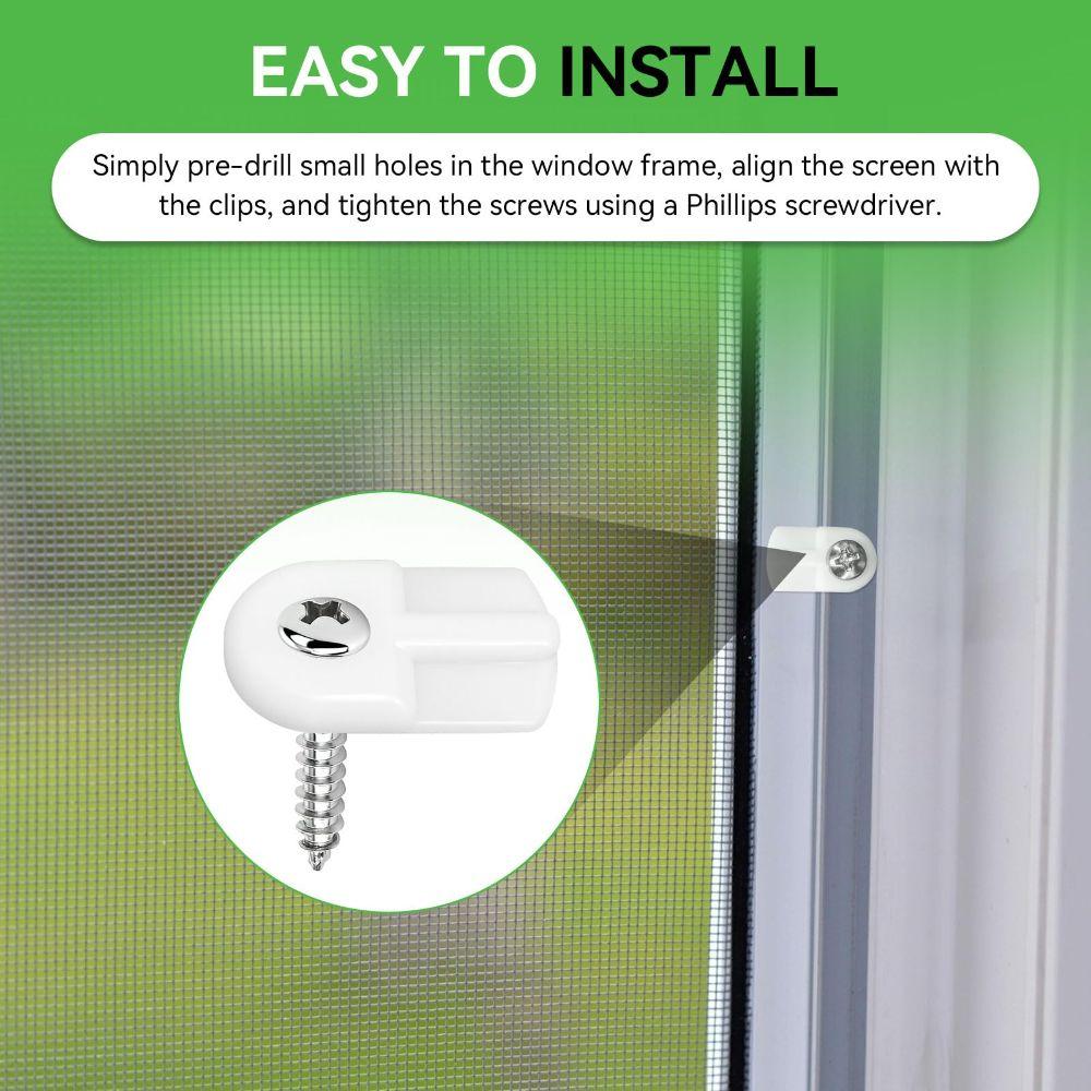 12/20/30/50Pcs Windproof Mesh Screen Holder for Securing Window Screens and Storm