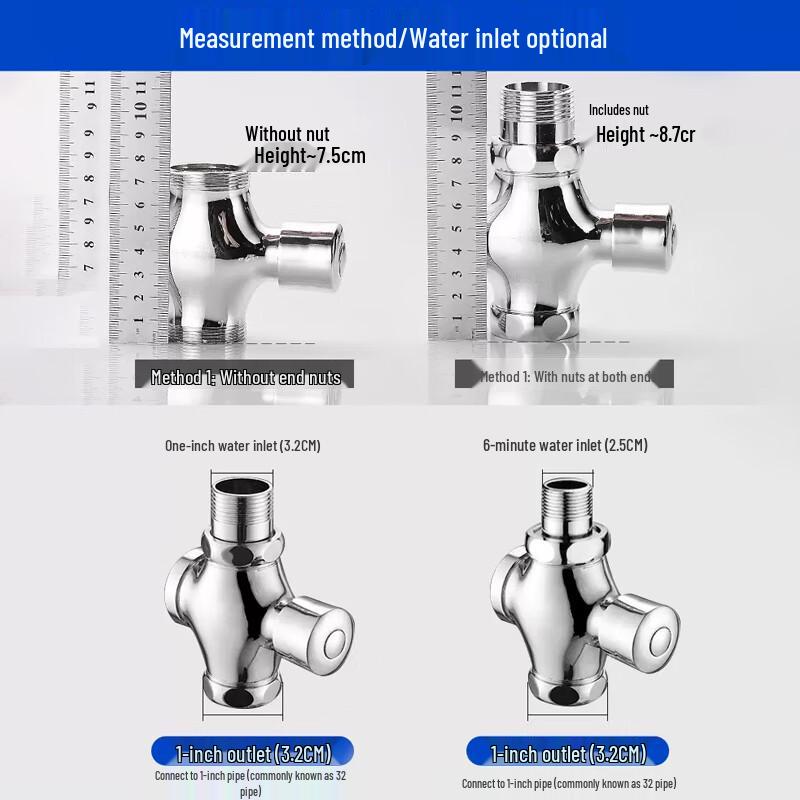 LT335 Manual Press Self-Closing Brass Flush Valve