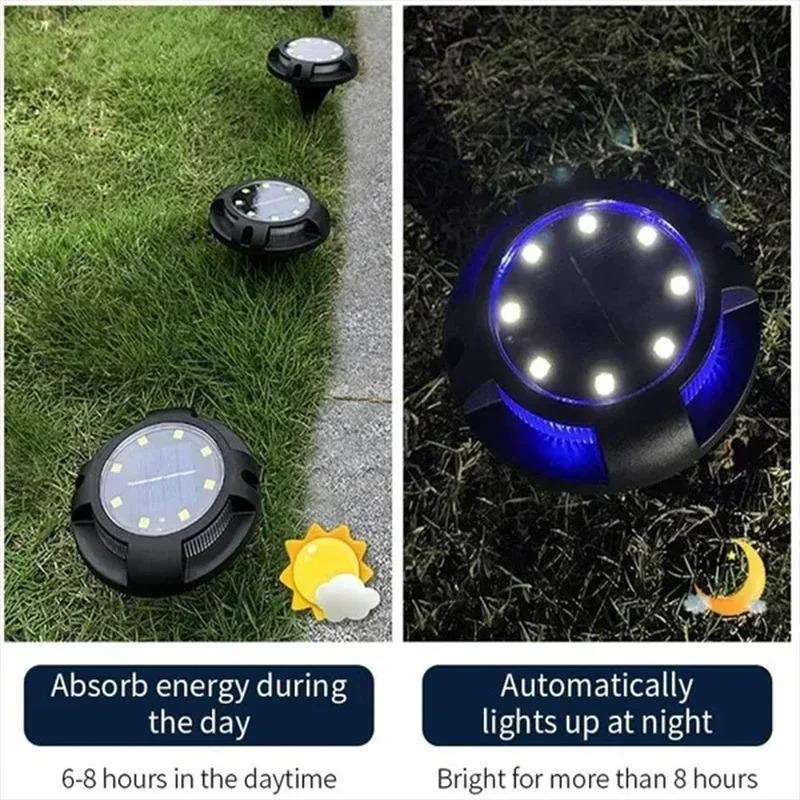 Colorful 12LED Solar Power Disk Light Outdoor Garden Solar Underground Light Deck Light Buried Solar Led Lamp Garden Decor