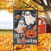 Happy Halloween Double-Sided Garden Flag - Spooky & Pumpkin Design, Durable Polyester, Perfect for Outdoor Decor