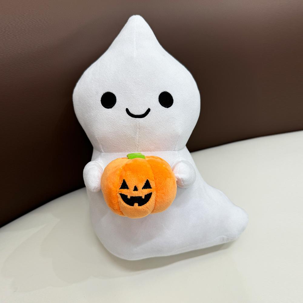 PumpkinGhost Plush Toy Halloween Cozy Stuffed Pumpkin Ghost Decor Gift Cute Soft Pillow