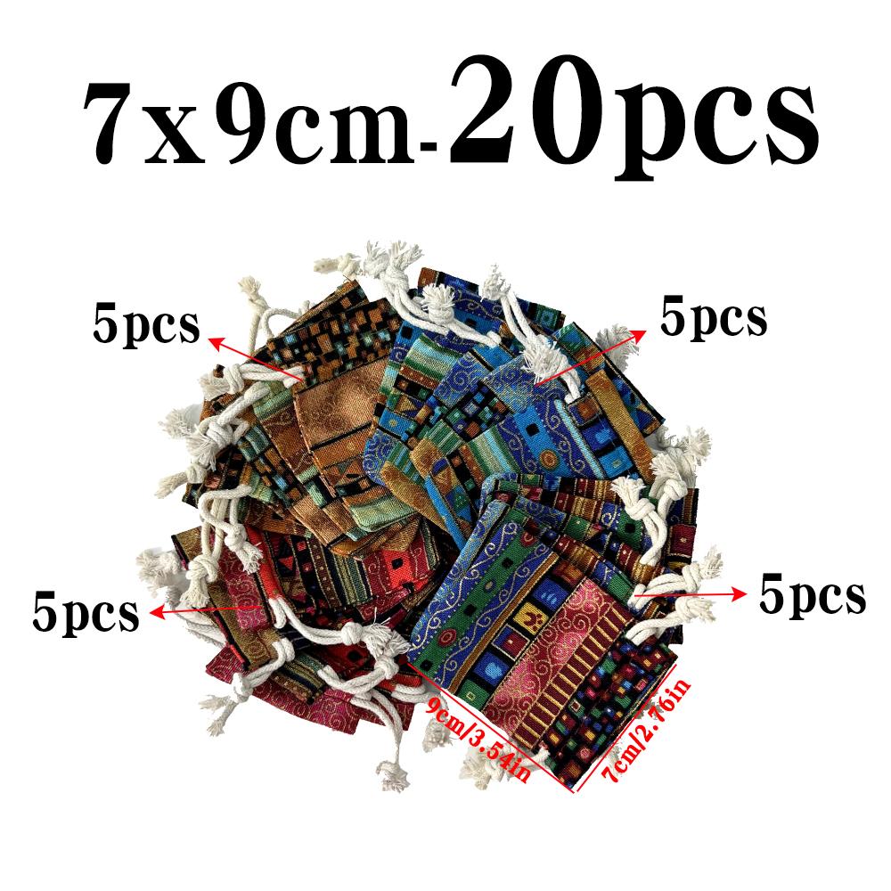 

20 шт. красочных египетских узоров на шнурке - высококачественный подарочный мешочек для хранения ювелирных изделий на свадьбу, Рождество, Хэллоуин