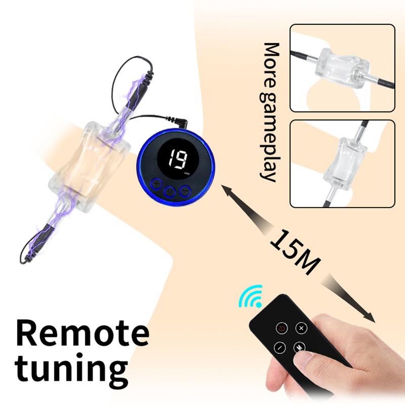 8 Modes Electric Shock Men’S Lock Ring Scrotum Stretcher Penis Ring Vibration Foreskin Tightening Mens Rings Sex Toys For Cuples