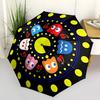 1PC Pac-Man Pattern Automatic Folding Umbrella, Portable Collapsible Design, Casual Outdoor Accessory, For All Seasons, Christmas Birthday Festival Gi