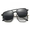YIMARUILI Fashion Double Beam Magnetic Clip-On Glasses Retro Pilot Optical Prescription Eyeglasses Frame for Men and Women CF832