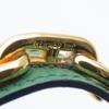 Gebrauchter HERMES Armreif ChÃ©ne Dunkel Leder/Metall 30,5g Grünvergoldung