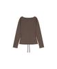 NOWANDTOMORROW W Boat Neck Knit T-Shirt [Mocha]