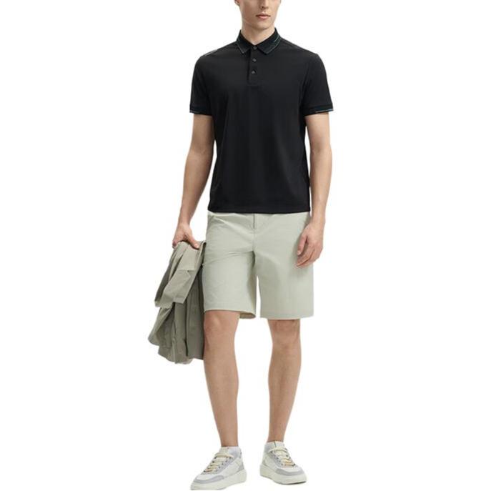 Fila Solid Color Casual Comfortable Pullover Polo Shirt Men Tops Black F11M432103FBK