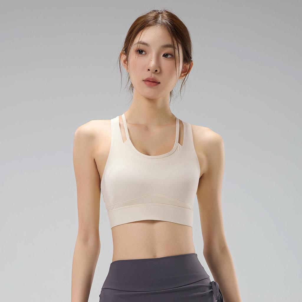 Women's High-Intensity Shockproof Workout Bra - Skin-Friendly, Beautiful Back Design for Pilates, Running, and Yoga.