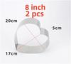 2 pcs set 4 5 6 7 8 9 10 12 14 inches 5cm Height 304 Stainless Steel Heart shape Mousse Ring Cake Mold Tiramisu DIY baking tool