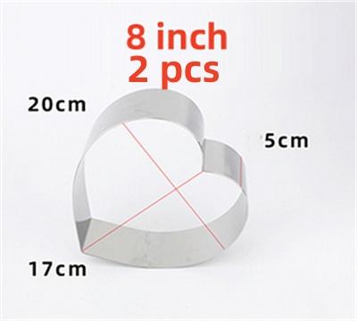 2 pcs set 4 5 6 7 8 9 10 12 14 inches 5cm Height 304 Stainless Steel Heart shape Mousse Ring Cake Mold Tiramisu DIY baking tool