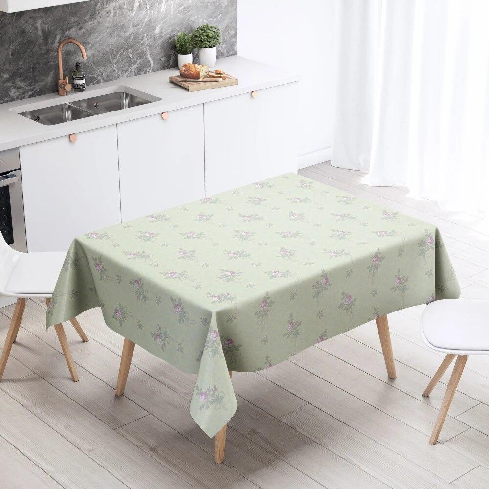 Cartoon Floral Tablecloth Home Decor Anti-Stain Waterproof Table Decoration Rectangular Kitchen Fireplace Countertop