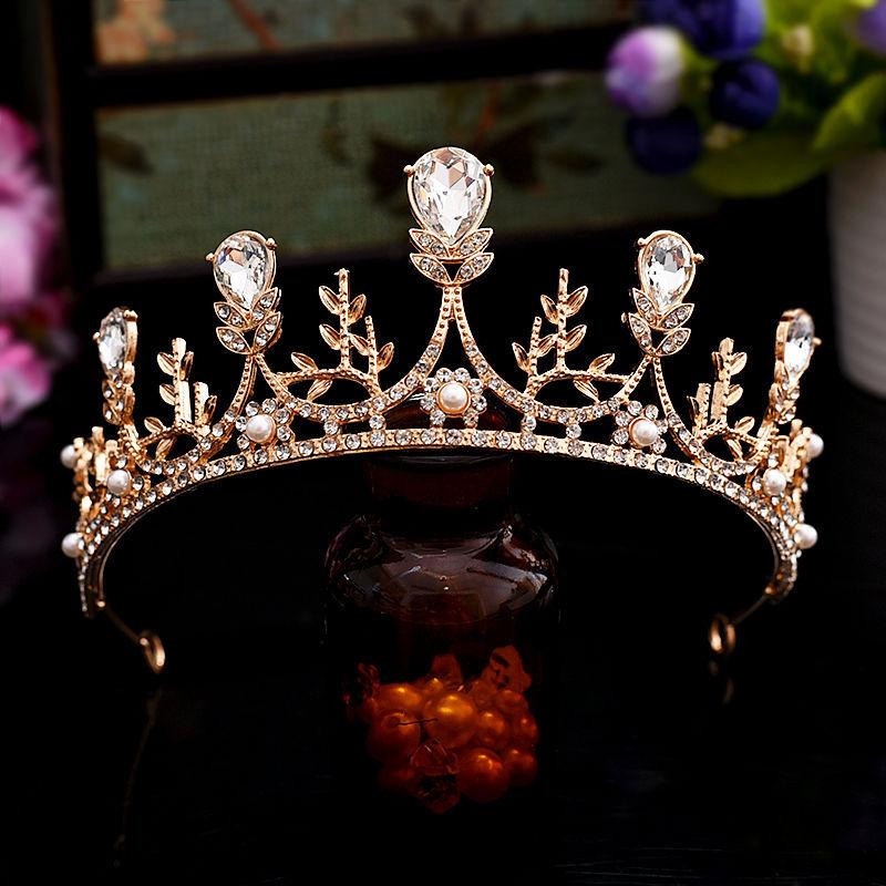 

Crown Tiara Children Princess Girls Crown Crystal Headband Girl Dress Performance Microphone Hair Accessories Catwalk Headwear