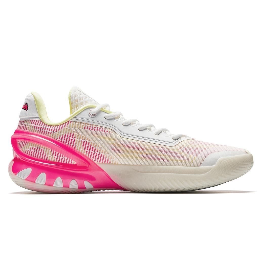 Anta Zap 3 Cushioning, Wear Resistant Low Top Front Fork Carbon Plate Basketball Shoes Men's White Pink Orange 912531110Q-1