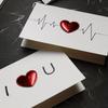1pc 3D Leather Heart Card Greetings Cards Festival Party Invitation Card and Greeting Card for Wedding Anniversary All Occasions