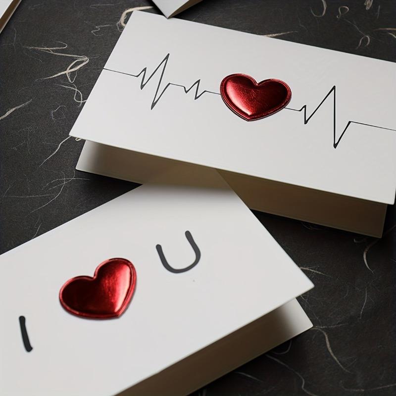 1pc 3D Leather Heart Card Greetings Cards Festival Party Invitation Card and Greeting Card for Wedding Anniversary All Occasions