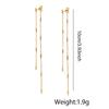 Women's Earrings 18K Gold Plated Stainless Steel Long Tassel Chain Rectangular Elements For Daily Commute And Date Outfits