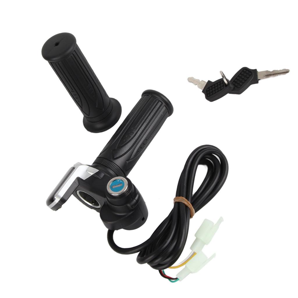 Accelerator cu Rotație Parțială 36V cu Indicator LED de Putere Blocare cu Cheie pentru Biciclete Electrice Scutere
