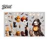 Waterproof Pumpkin Ghost Murals 4Pcs Halloween Cartoon Window Clings Scarecrow Stickers Fall Festival Ornaments Removable Decals for Home Storefront