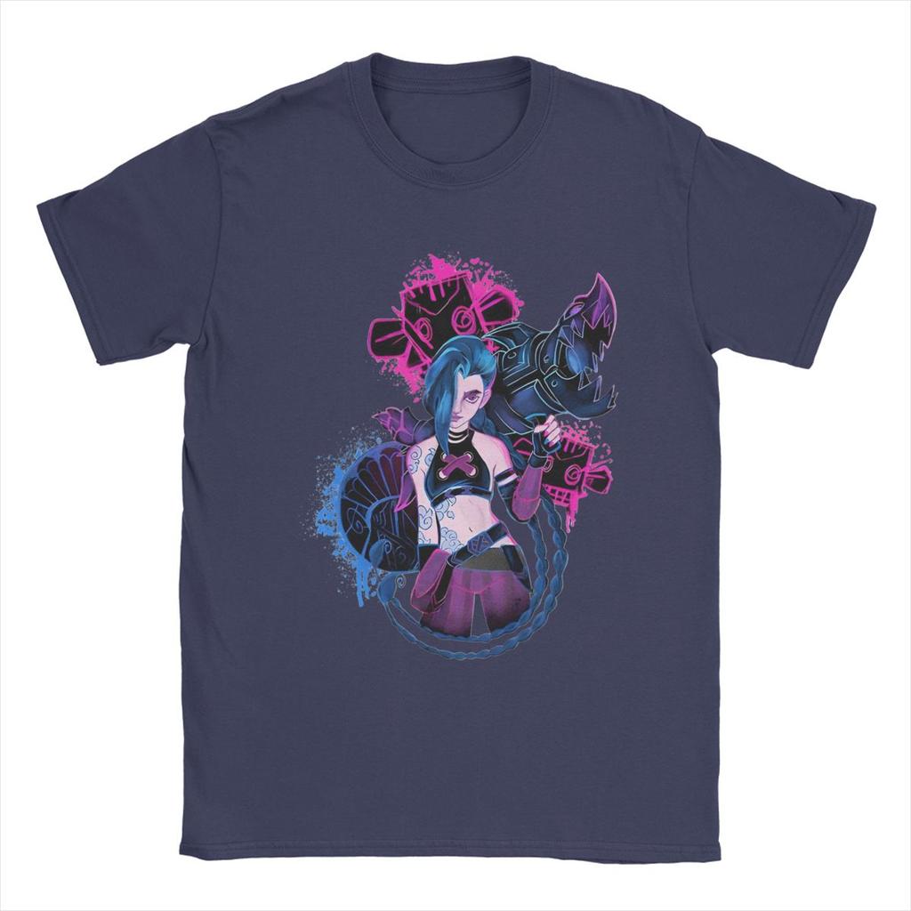 Jinx Arcane Game T Shirt Men Cotton Amazing T-Shirt O Neck Tees Short Sleeve Clothes Summer