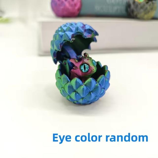 3D Printed Dragon Egg with Baby Dragon Inside - Mini Decorative Figurine for Home & Desktop Ornament, Kids Birthday Gift