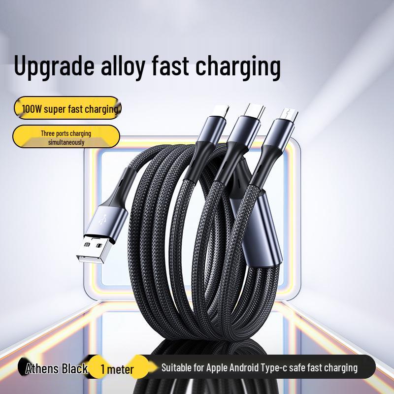 Boxin 120W 3-in-1 Fast Charging Cable for Apple & Android Devices
