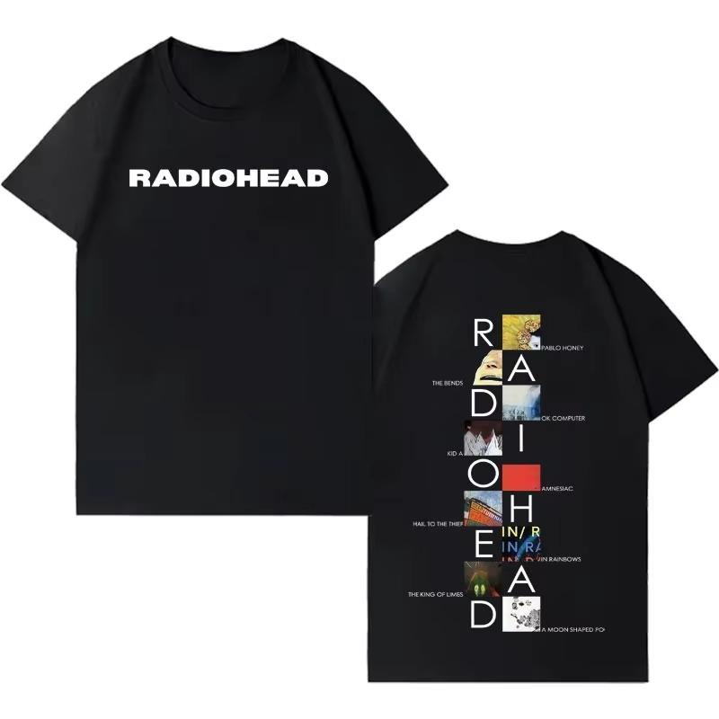 Radiohead Tour 2026 Magliette Uomo Magliette di Alta Qualità Unisex Hip Hop Alta Qualità Puro Cotone