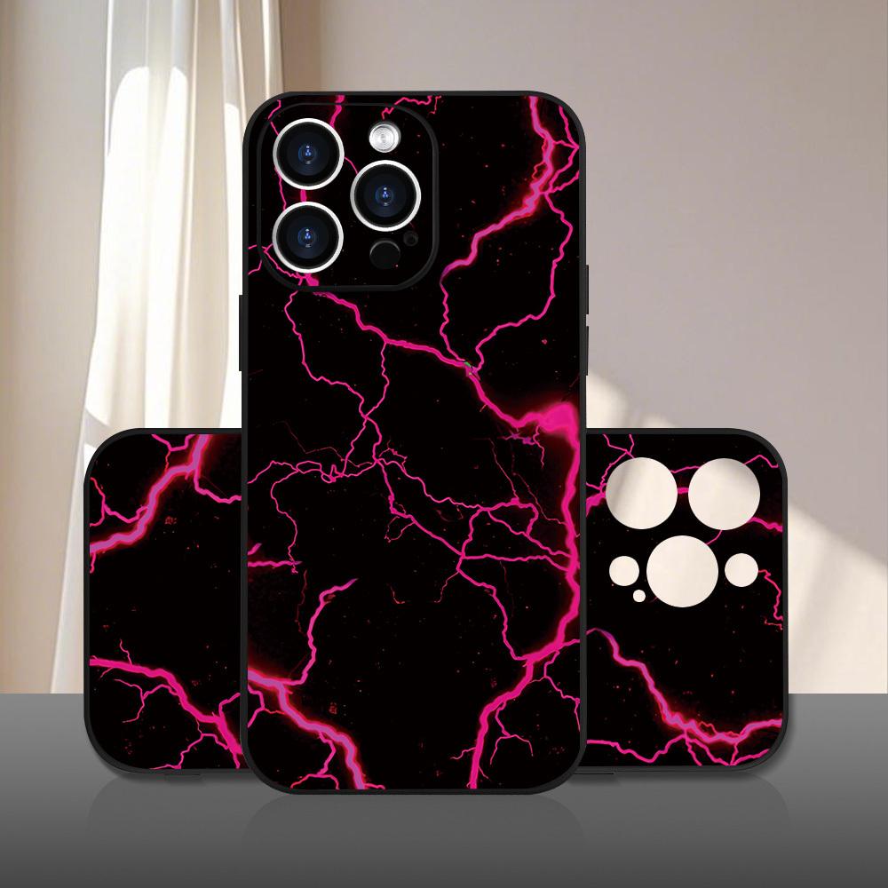 Pink Black lightning Phone Case For Samsung Galaxy S26 ULTRA S25 S24 S23 S22 S21 S20 Ultra Plus FE S10 Note 20 10 9 Plus Cover