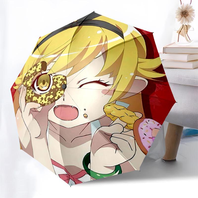 1pc Outdoor Umbrella with Cute Anime Character Design - Automatic Opening/Closing, Portable 3-Fold Design, 8-Rib Iron Frame, Perfect Gift for Fan