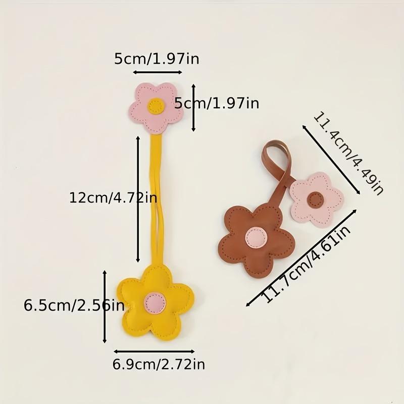 Flower Key Vegan Leather Ombre Findings Y2K Bag Charm Crafting Leathercrafting Guild Supplies Festival Bag