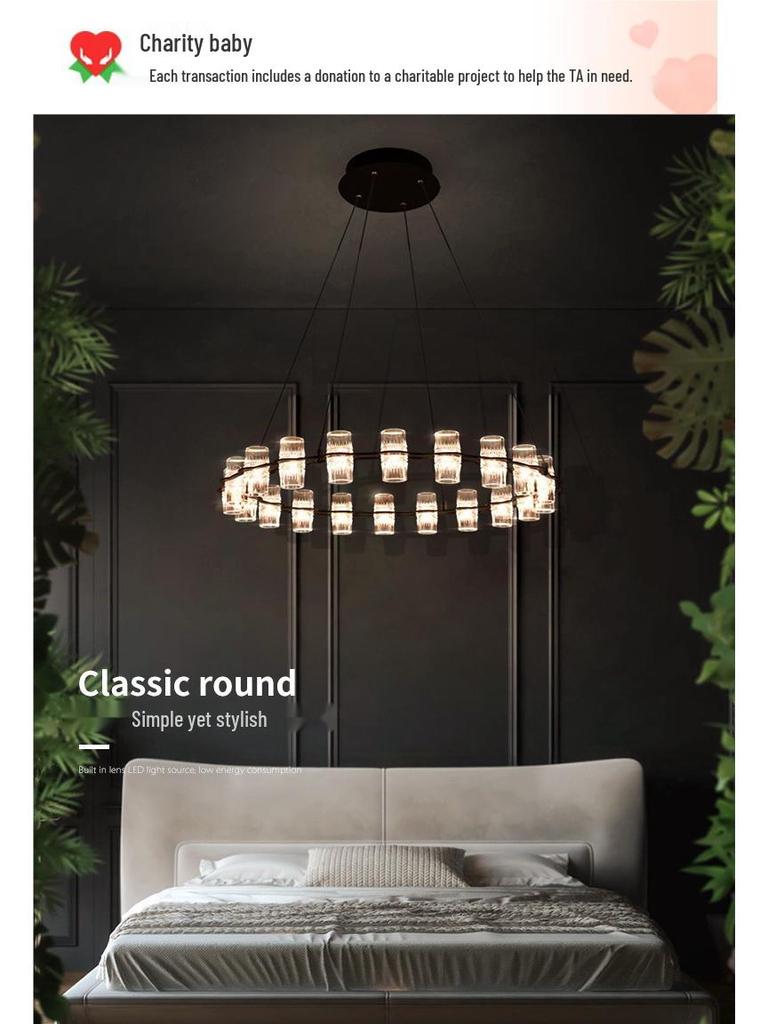 Postmodern Minimalist Chandelier for Living Room, Restaurant, or Bedroom - Italian Round Ring Design